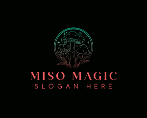 Mushroom Sparkle Magic logo design