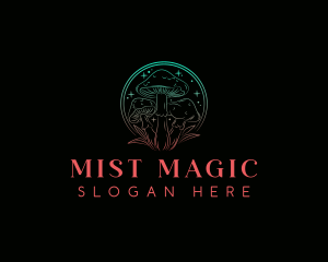 Mushroom Sparkle Magic logo design