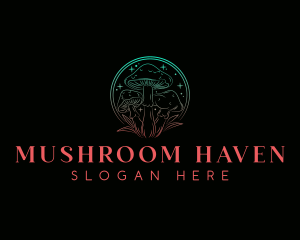 Mushroom Sparkle Magic logo design