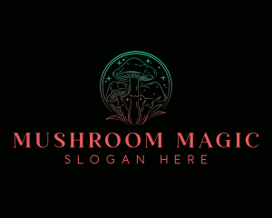 Mushroom Sparkle Magic logo design