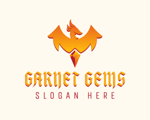 Mythological Phoenix Gem logo design