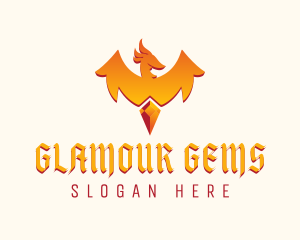 Mythological Phoenix Gem logo design