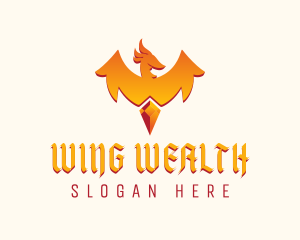 Mythological Phoenix Gem logo design