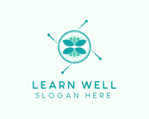 Wellness Needle Leaf logo design