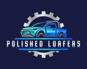 Pickup Car Mechanic logo design