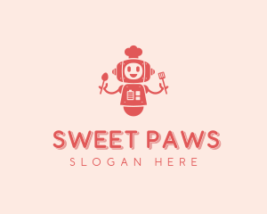 Cute Robot Chef Restaurant logo design