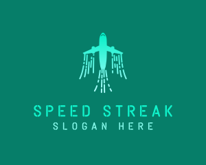 Airplane Wind Streak logo design