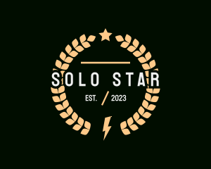 Thunder Star Wreath logo design