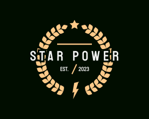 Thunder Star Wreath logo design