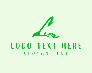 Leaf Plant Letter L logo