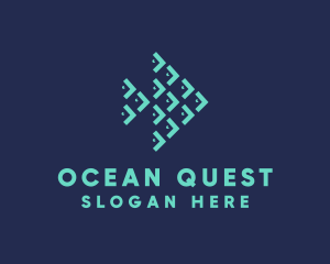 Geometric Marine Fish logo