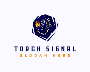 Prehistoric Caveman Torch logo