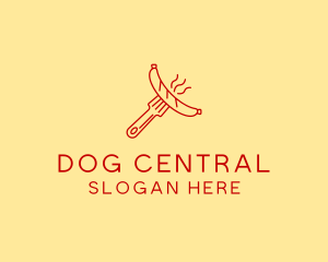 Hot Dog Sausage Fork  logo design