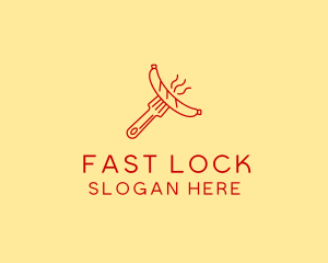 Hot Dog Sausage Fork  logo design