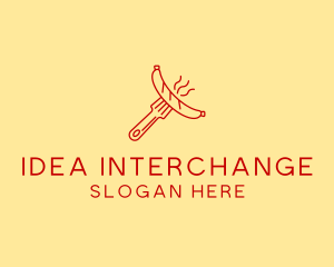 Hot Dog Sausage Fork  logo design