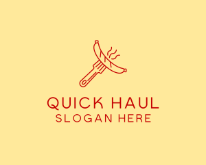 Hot Dog Sausage Fork  logo design