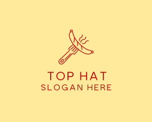 Hot Dog Sausage Fork  logo design