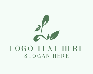 Green Vine Letter L logo