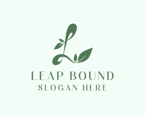 Green Vine Letter L logo design