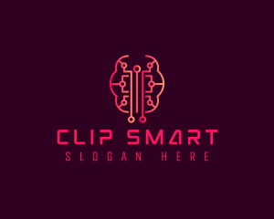 Artificial Intelligence Circuit Brain logo design