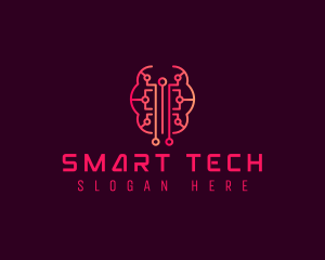 Artificial Intelligence Circuit Brain logo design