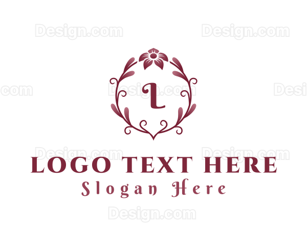 Natural Flower Wreath Logo