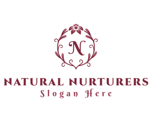 Natural Flower Wreath logo design