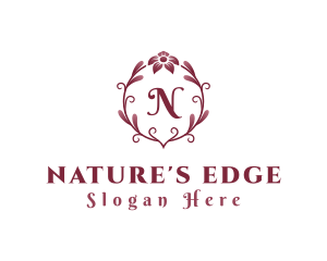 Natural Flower Wreath logo design