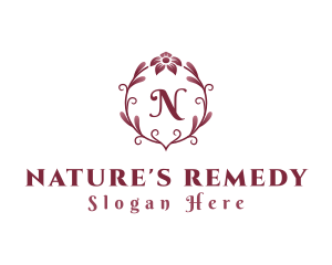 Natural Flower Wreath logo design