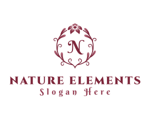 Natural Flower Wreath logo design