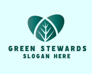 Green Heart Leaf logo design