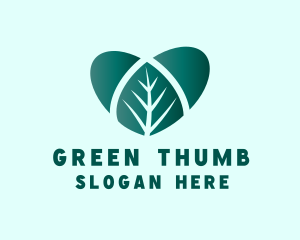 Green Heart Leaf logo design