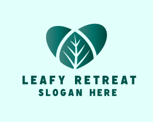 Green Heart Leaf logo design