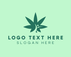 Marijuana Human Leaf logo