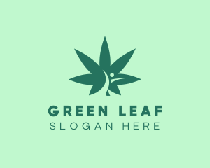 Marijuana Human Leaf logo design