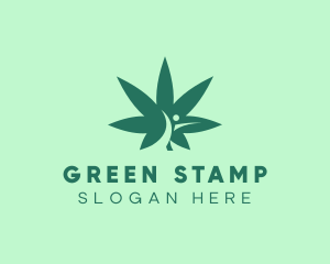 Marijuana Human Leaf logo design