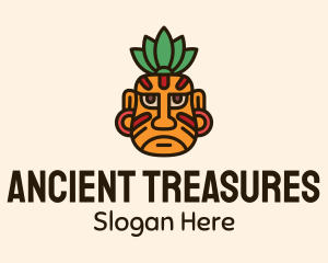 Ancient Mayan Warrior Face logo design