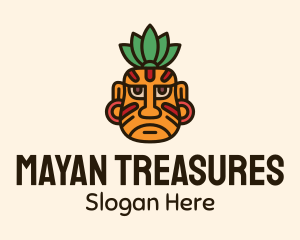 Ancient Mayan Warrior Face logo design