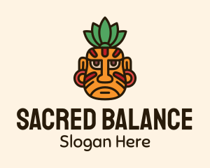 Ancient Mayan Warrior Face logo design