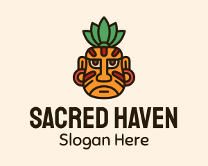 Ancient Mayan Warrior Face logo design