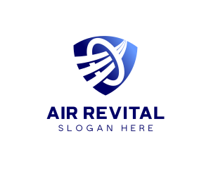 Ventilation Swoosh Shield logo design