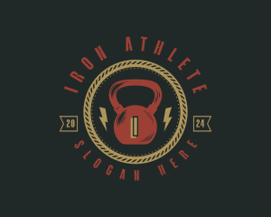 Bodybuilding Kettlebell Gym logo design