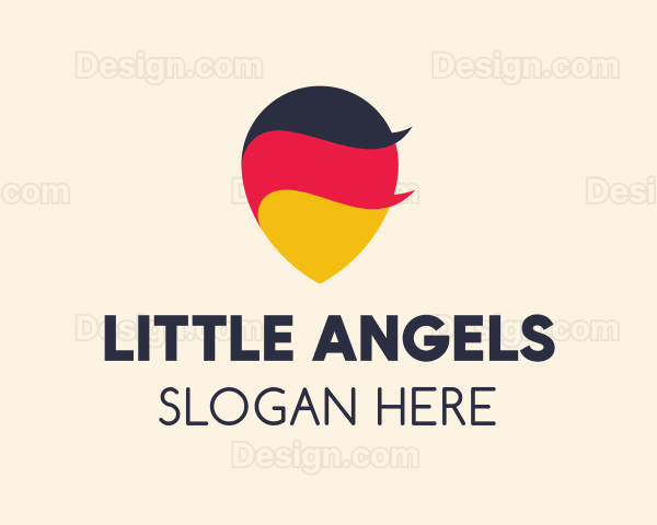 German Flag Location Pin Logo