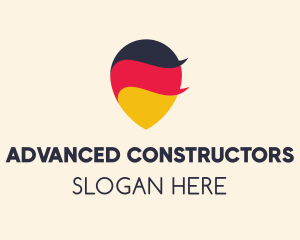 German Flag Location Pin logo design