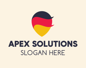 German Flag Location Pin logo design