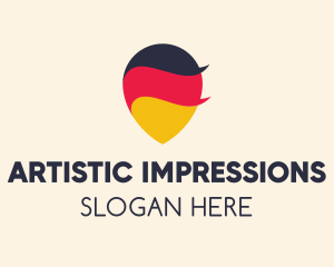 German Flag Location Pin logo design