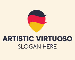 German Flag Location Pin logo design