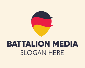 German Flag Location Pin logo design