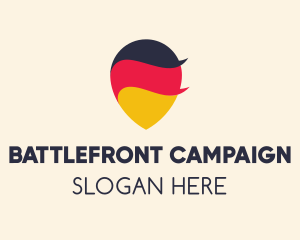 German Flag Location Pin logo design