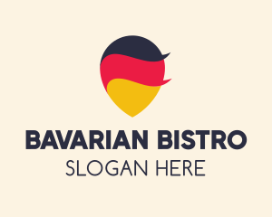 German Flag Location Pin logo design